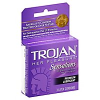 Trojan Her Pleasure Lubricated Condoms - 3 Count - Image 1