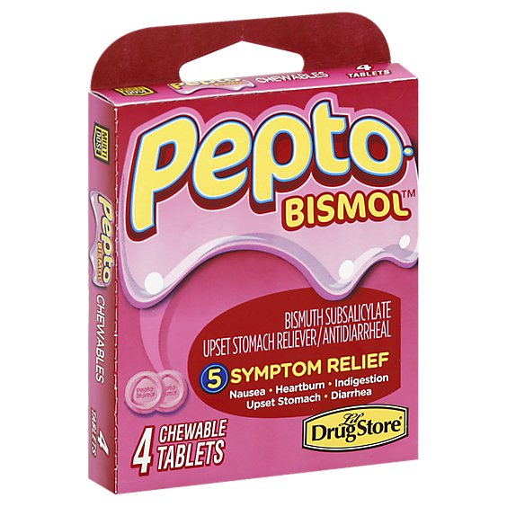 Pepto-Bismol 5 Symptom Digestive Relief Chewable Tablets - 4 Count