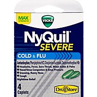 Vicks NyQuil Severe Cold & Flu Relief Caplets Trial Size - 4 Count - Image 2