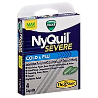 Vicks NyQuil Severe Cold & Flu Relief Caplets Trial Size - 4 Count - Image 1