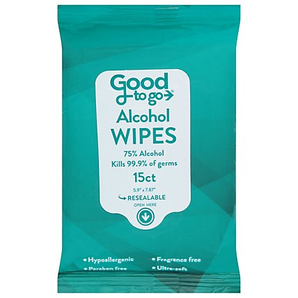 Good To Go Alcohol Wipes - 15 Count - Image 3