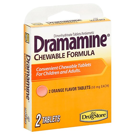 Dramamine Dimenhydrinate Chewable Tablets - 2 Count