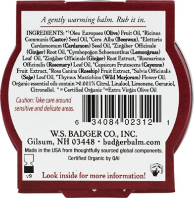 Badger Cayenne & Ginger Sore Muscle Rub Tin - 0.75 Oz - Image 5