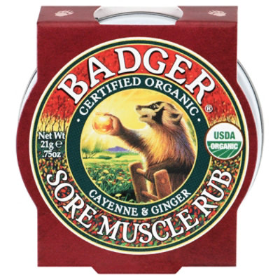 Badger Cayenne & Ginger Sore Muscle Rub Tin - 0.75 Oz - Image 1
