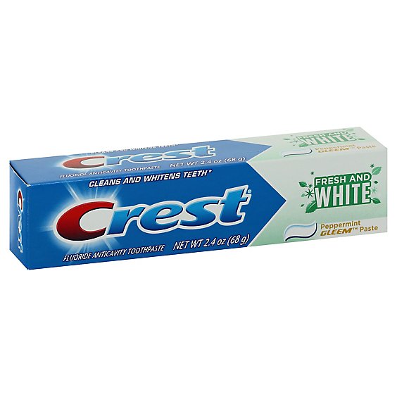 Crest Fresh and White Peppermint Gleem Toothpaste - 2.4 Oz