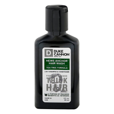 Duke Cannon News Anchor 2 in 1 Tea Tree Hair Wash Travel Size - Each - Image 3