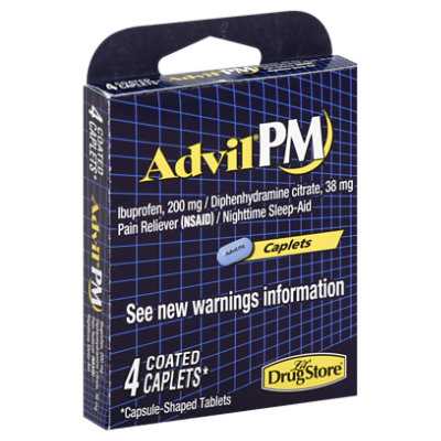 Advil PM 200 Mg Ibuprofen Coated Caplets - 4 Count