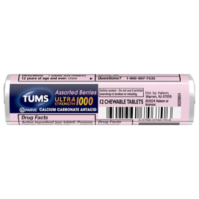 TUMS Ultra Strength 1000 Antacid Assorted Berries Chewable Tablets - 12 Count - Image 2
