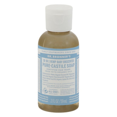 Dr. Bronner's Baby Unscented Pure Castile Soap - 2 Fl. Oz. - Image 3