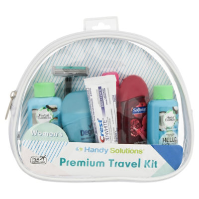  Handy Solutions Premium Women's 7Piece Travel Size Kit, clear,  1 Count : Travel Toiletry Kit : Beauty & Personal Care