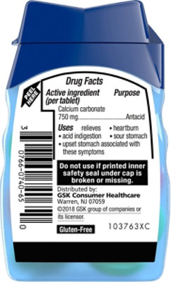 TUMS Smoothies Extra Strength 750 Antacid Assorted Fruit Chewable Tablets - 12 Count - Image 4