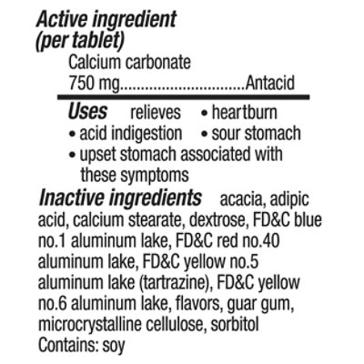 TUMS Smoothies Extra Strength 750 Antacid Assorted Fruit Chewable Tablets - 12 Count - Image 4