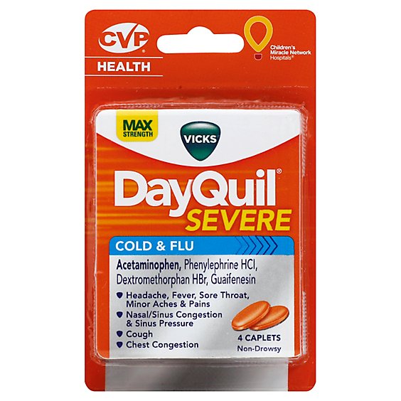 Vicks DayQuil Severe Non Drowsy Caplets - 4 Count
