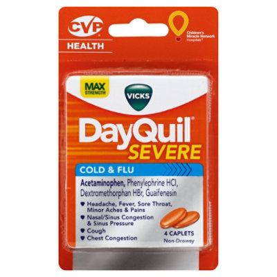 Vicks DayQuil Severe Non Drowsy Caplets - 4 Count