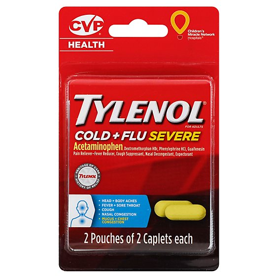 Tylenol Cold Flu Severe Caplets - 4 Count