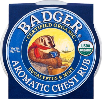 Badger Eucalyptus & Mint Aromatic Chest Rub Tin - 0.75 Oz - Image 2