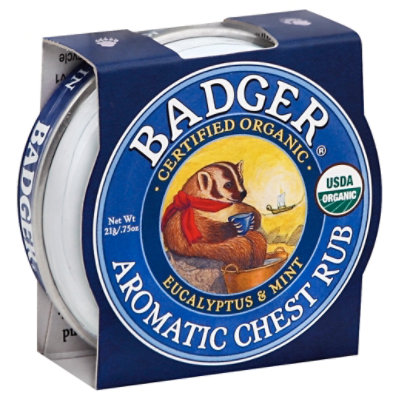 Badger Eucalyptus & Mint Aromatic Chest Rub Tin - 0.75 Oz - Image 1