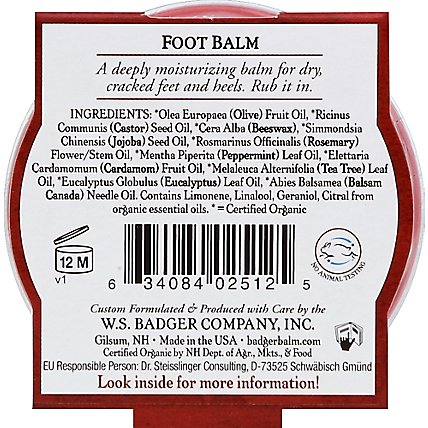 Badger Peppermint & Tea Tree Foot Balm - 0.75 Oz - Image 3