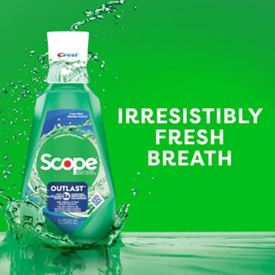 Crest Scope Outlast Anticavity Fluoride Mouthwash Long Lasting Mint Travel Size - 3.3 Fl. Oz. - Image 2