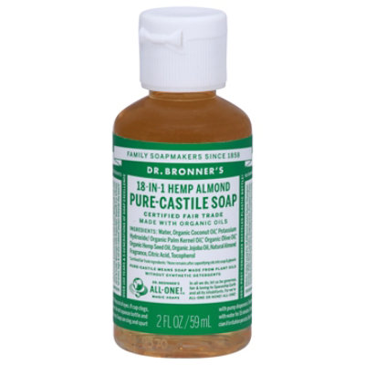 Dr. Bronner's Almond Pure Castile Soap - 2 Fl. Oz. - Image 3