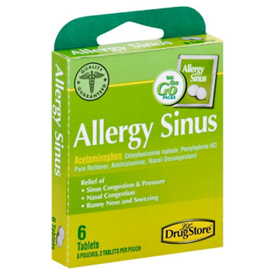 Lil Drug Store Allergy Sinus Relief Tablets - 6 Count