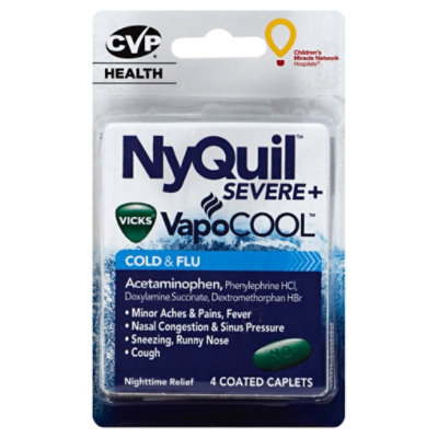 Vicks NyQuil Severe VapoCool Caplets - 4 Count