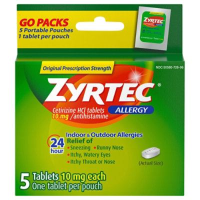 ZYRTEC Allergy Relief Tablet - 5 Count