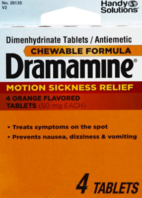 Dramamine Dimenhydrinate Chewable Tablets - 4 Count - Image 2