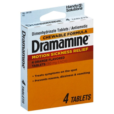 Dramamine Dimenhydrinate Chewable Tablets - 4 Count