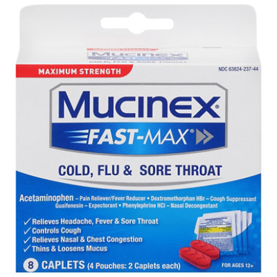 Mucinex Fast Max Cold Flu Sore Throat Caplet - 8 Count - Image 3