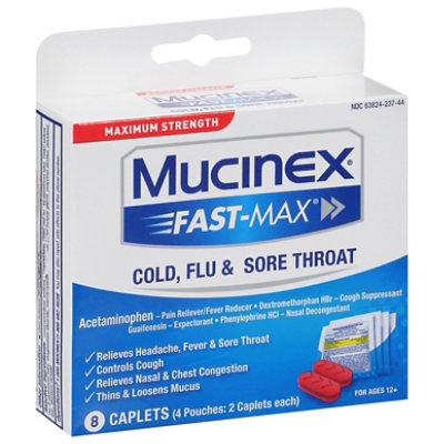 Mucinex Fast Max Cold Flu Sore Throat Caplet - 8 Count - Image 1