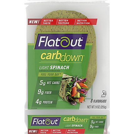 Flatout Carb Down Light Spinach Flatbread - 9 Oz - Image 2