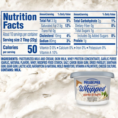 Philadelphia Garlic & Herb Whipped Cream Cheese Spread Tub - 7.5 Oz - Image 7