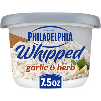 Philadelphia Garlic & Herb Whipped Cream Cheese Spread Tub - 7.5 Oz