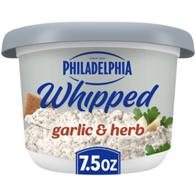 Philadelphia Garlic & Herb Whipped Cream Cheese Spread Tub - 7.5 Oz