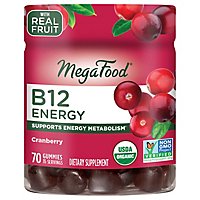 Megafood B12 Energy Gummies Cranberry Bottle - 70 CT - Image 1