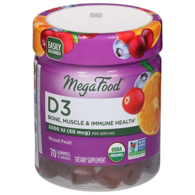 Megafood D3 1000 Iu Gummies Mixed Fruit - 70 CT - Image 3