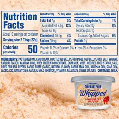 Philadelphia Roasted Red Pepper Whipped Cream Cheese Spread - 7.5 Oz - Image 7