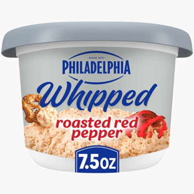 Philadelphia Roasted Red Pepper Whipped Cream Cheese Spread Tub - 7.5 Oz - Image 1