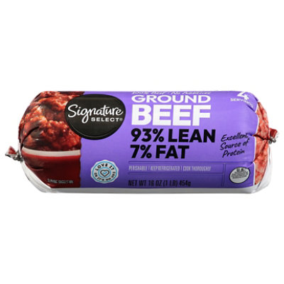 Signature Select Ground Beef 93% Lean 7% Fat Chub - Lb