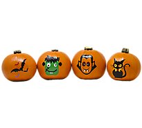 Little Ghouls Small Painted Pumpkin - EA
