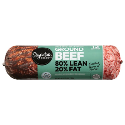 Signature Select Ground Beef 80% Lean 20% Fat Chub 3 Lb - 48 Oz