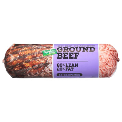 Signature Select Ground Beef 80% Lean 20% Fat Chub 3 Lb - 48 Oz - Image 1