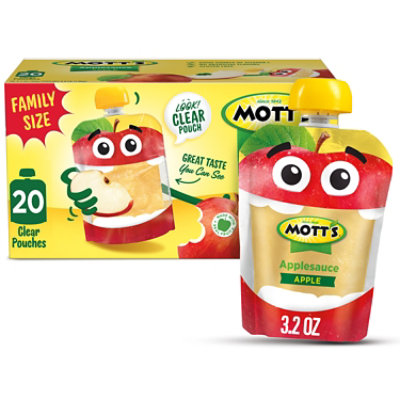 Mott's Clear Pouches Applesauce Family Size - 20-3.2 Oz - Image 1
