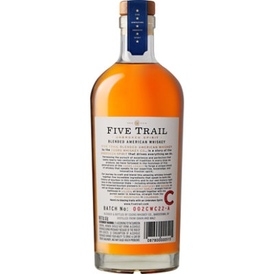Five Trail Blended American Whiskey 47.5% ABV Bottle - 750 Ml - Image 3