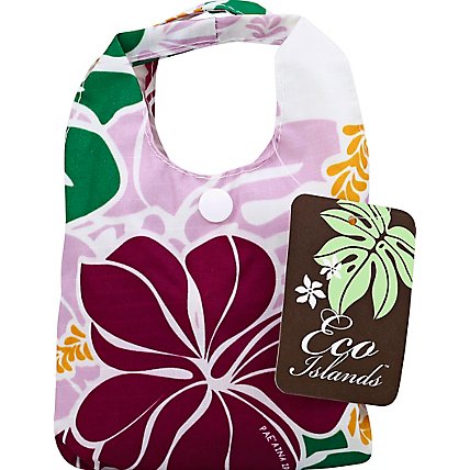Eco Islands Reusable Bag Hibiscus W Monstera Purple - EA - Image 2