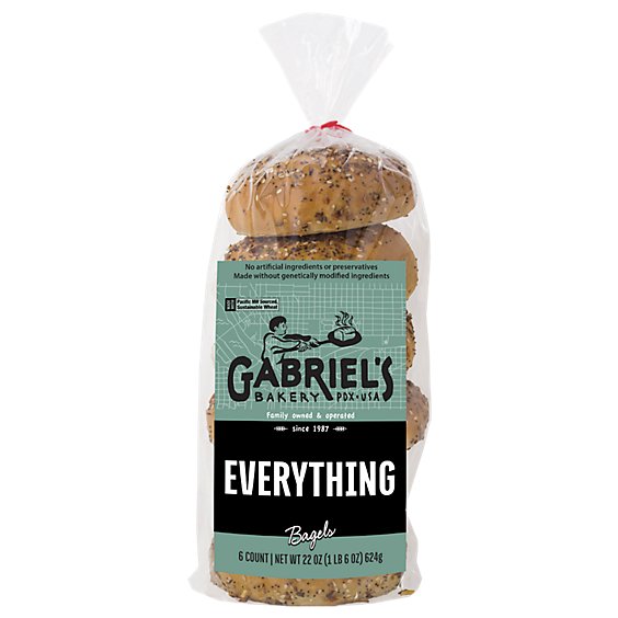 Gabriel's Bakery Everything Bagel 6-pack - 24 OZ