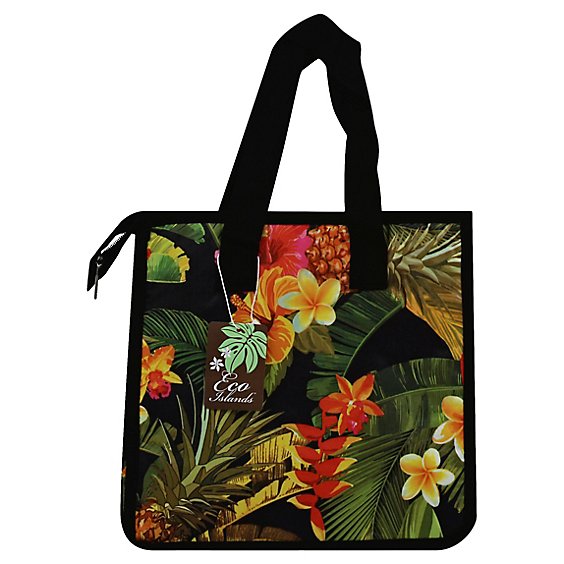 Eco Islands Cooler Bag-large Tropical Garden-black - EA