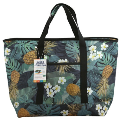 Monstera Navy Insulated Picnic Bag