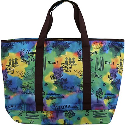 Island Crew Hawaii Jumbo Shopping Cooler Bag Post Card Multi - EA - Image 3